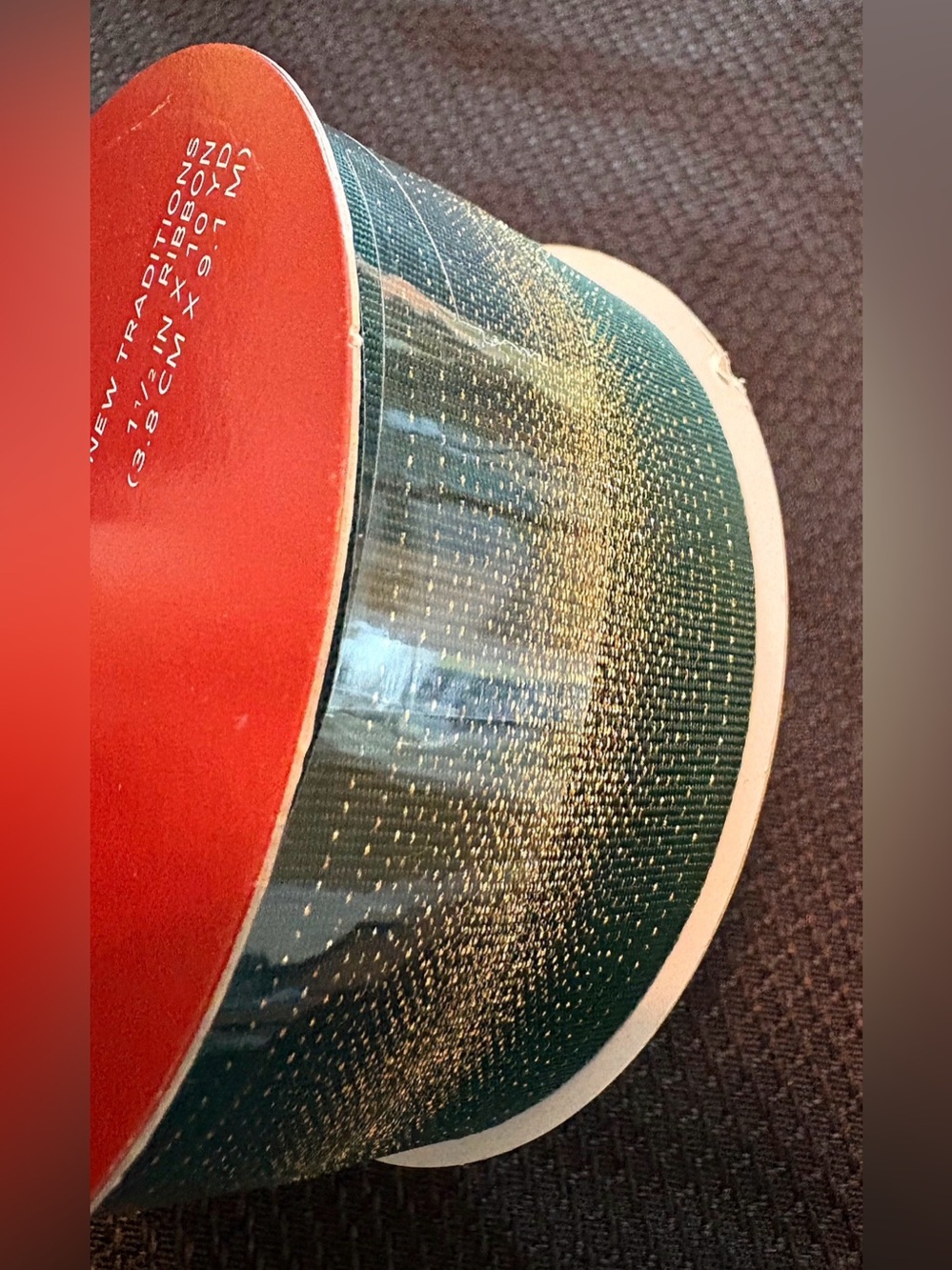 Place & Time Holiday Green & Gold 1 1/2 X 10 YD Ribbon